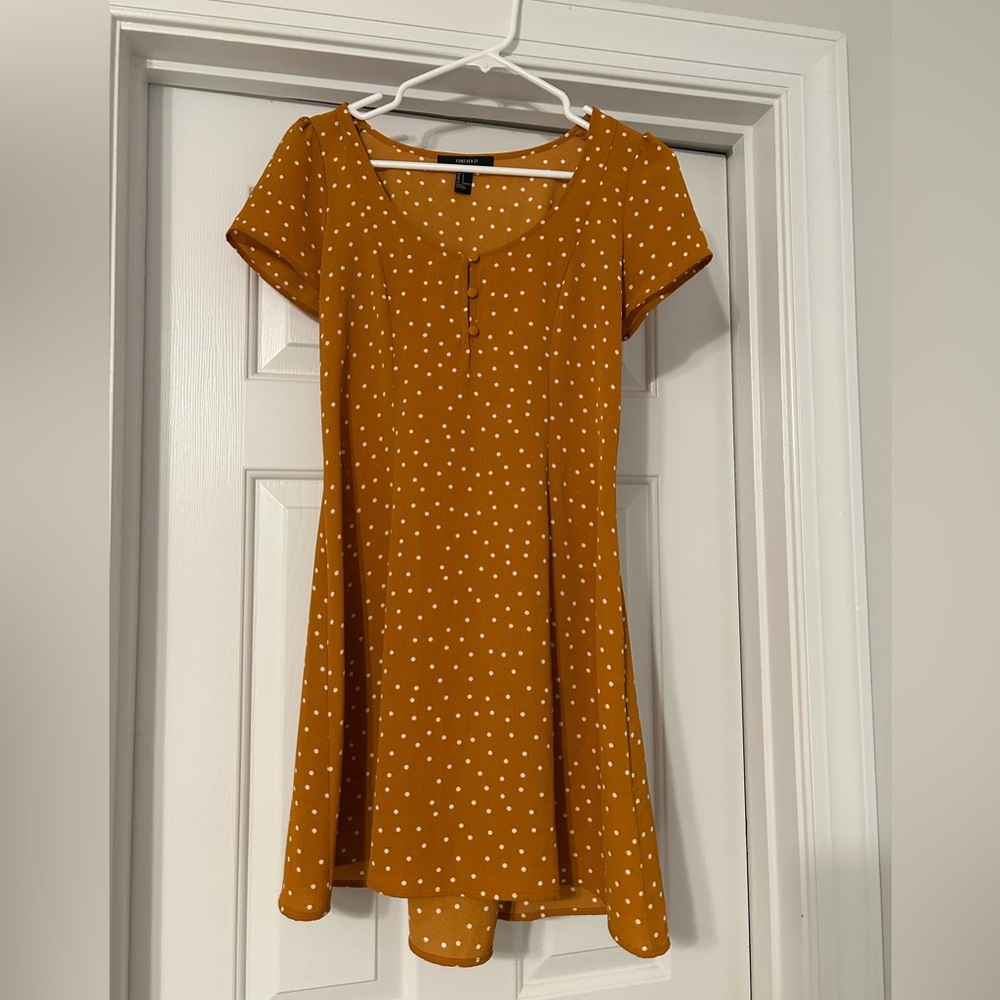 Forever 21 Mustard Yellow Scoop Neck Sundress